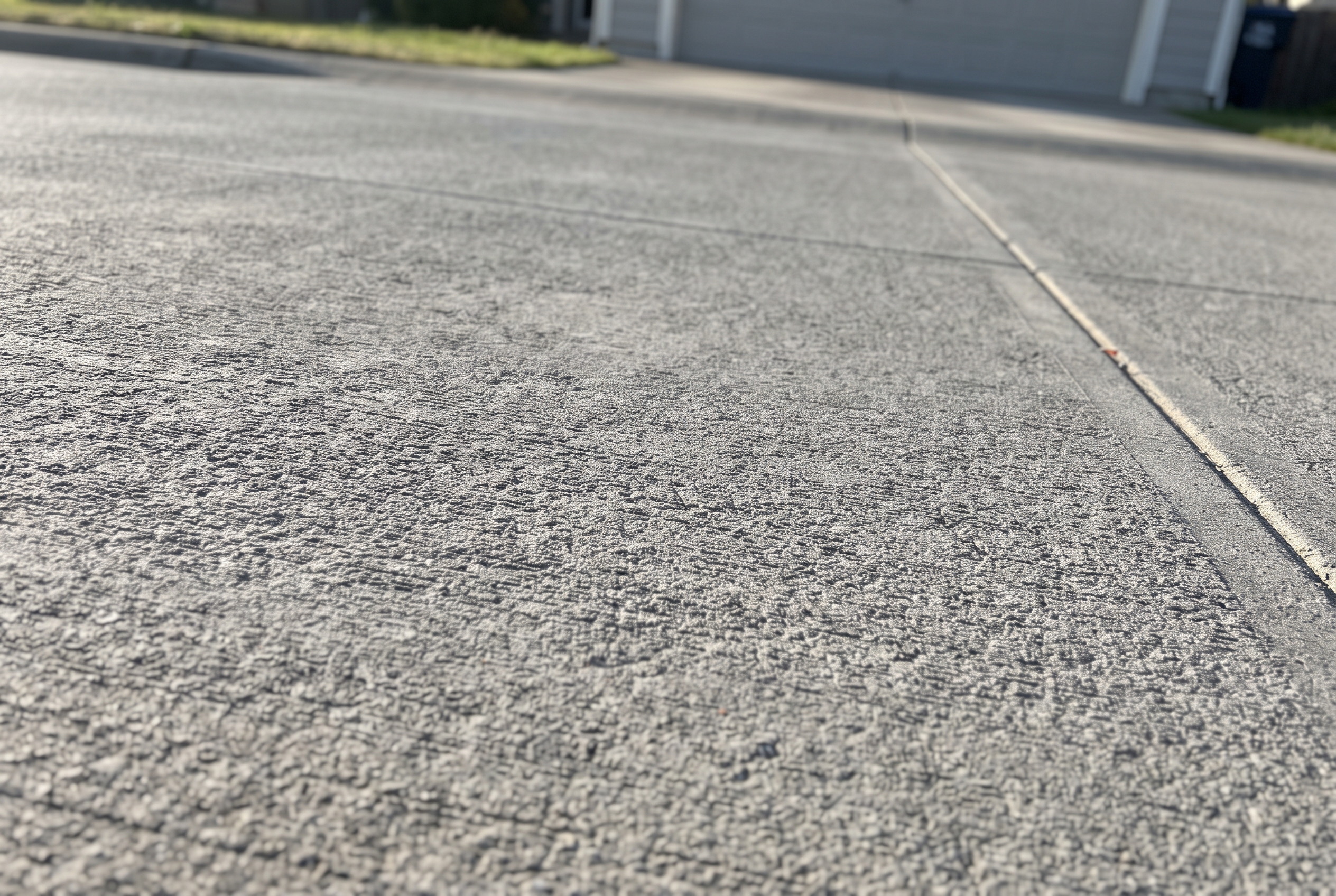 Clean gray concrete driveway in a South Jersey suburban neighborhood