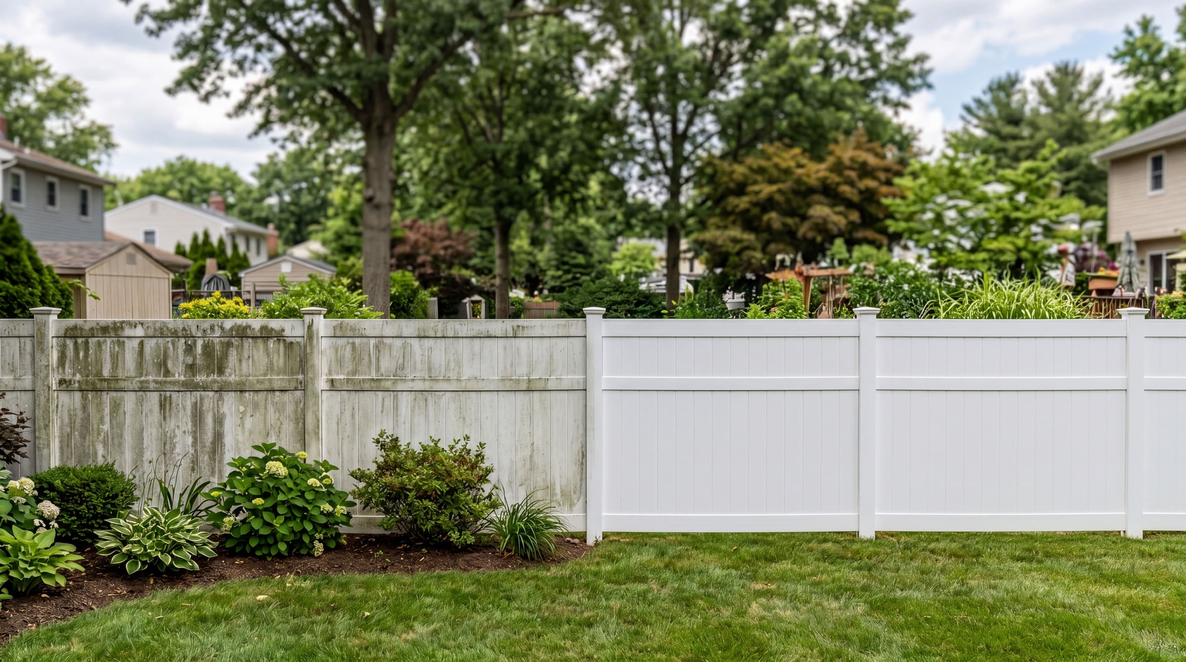 Vinyl fence brightening